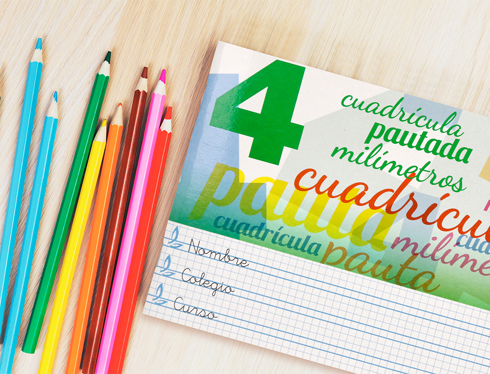 LIBRETA LIDERPAPEL PAUTAGUIA TAPA CARTONCILLO 32 HOJAS DIN A5 70 G CUADRICULADO PAUTADO 4 MM APAISADO CON MARGEN