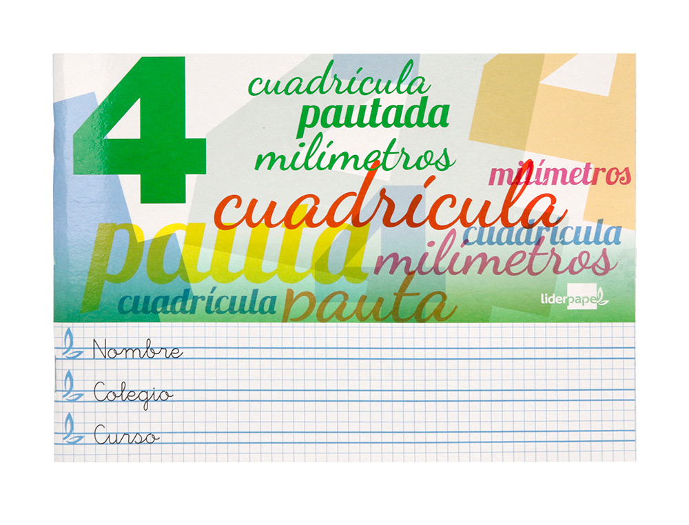 LIBRETA LIDERPAPEL PAUTAGUIA TAPA CARTONCILLO 32 HOJAS DIN A5 70 G CUADRICULADO PAUTADO 4 MM APAISADO CON MARGEN
