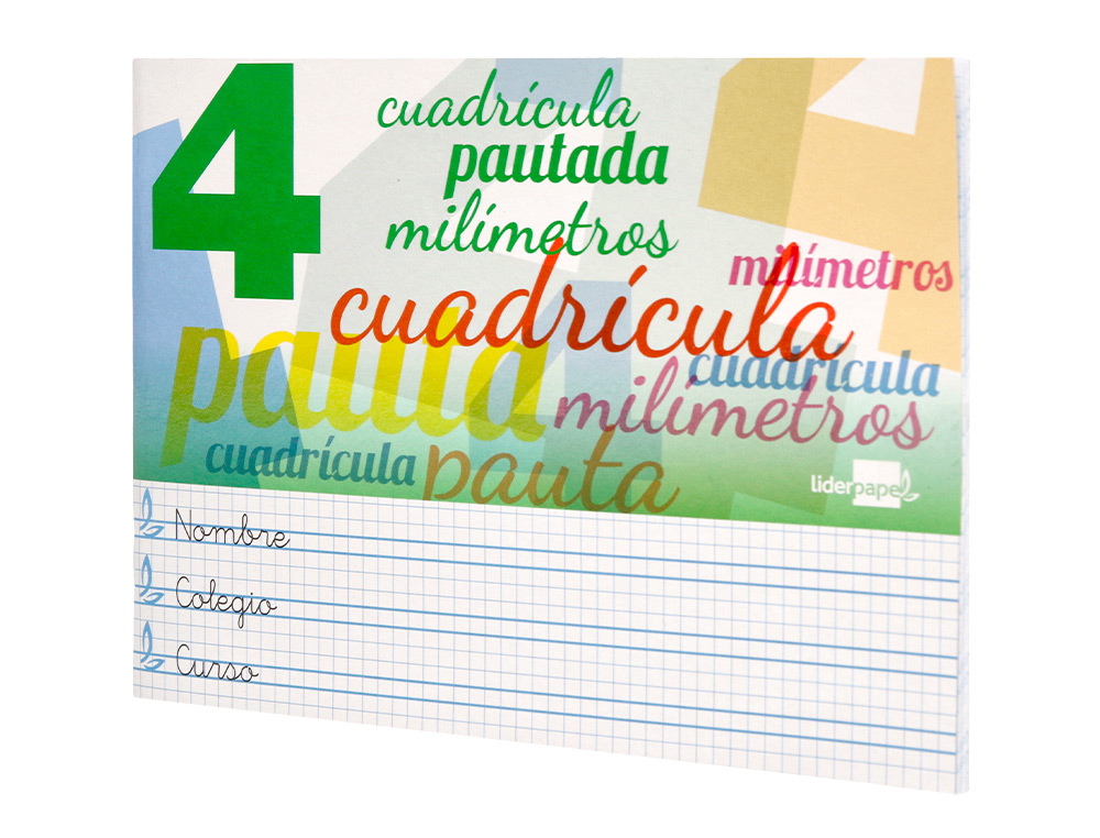 LIBRETA LIDERPAPEL PAUTAGUIA TAPA CARTONCILLO 32 HOJAS DIN A5 70 G CUADRICULADO PAUTADO 4 MM APAISADO CON MARGEN