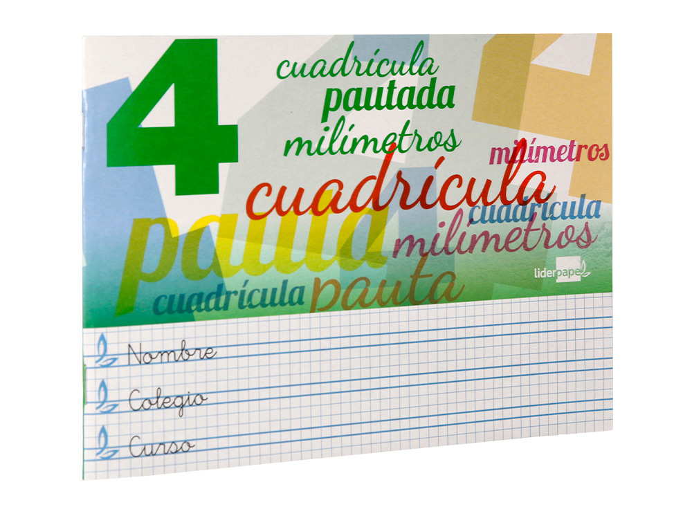 LIBRETA LIDERPAPEL PAUTAGUIA TAPA CARTONCILLO 32 HOJAS DIN A5 70 G CUADRICULADO PAUTADO 4 MM APAISADO CON MARGEN