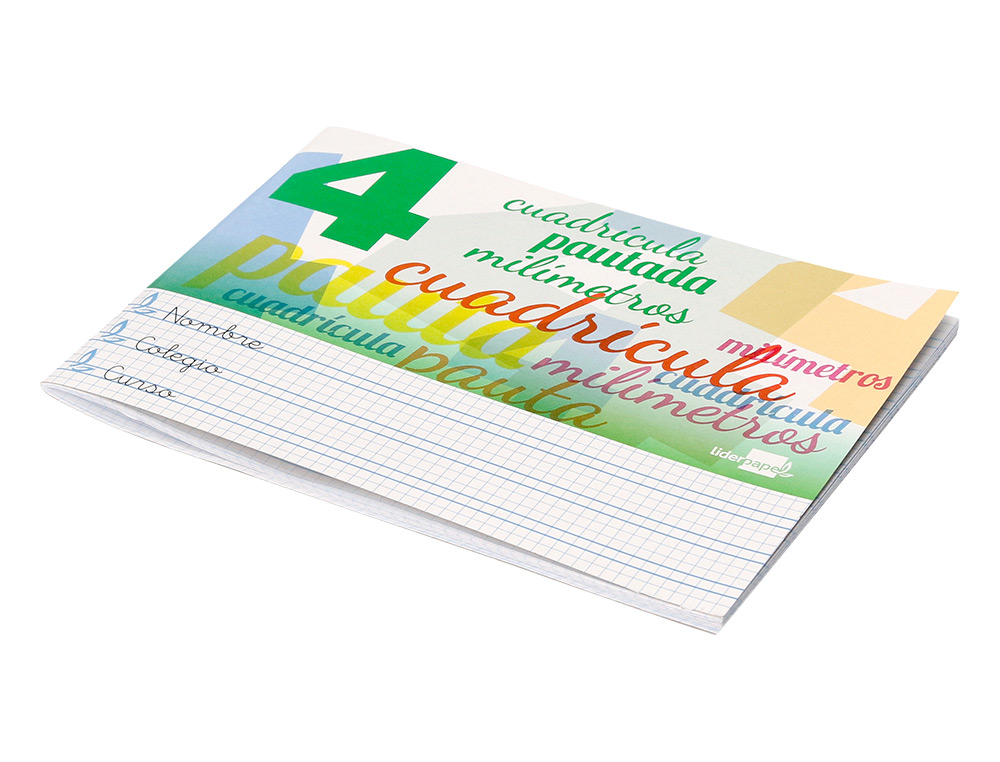 LIBRETA LIDERPAPEL PAUTAGUIA TAPA CARTONCILLO 32 HOJAS DIN A5 70 G CUADRICULADO PAUTADO 4 MM APAISADO CON MARGEN
