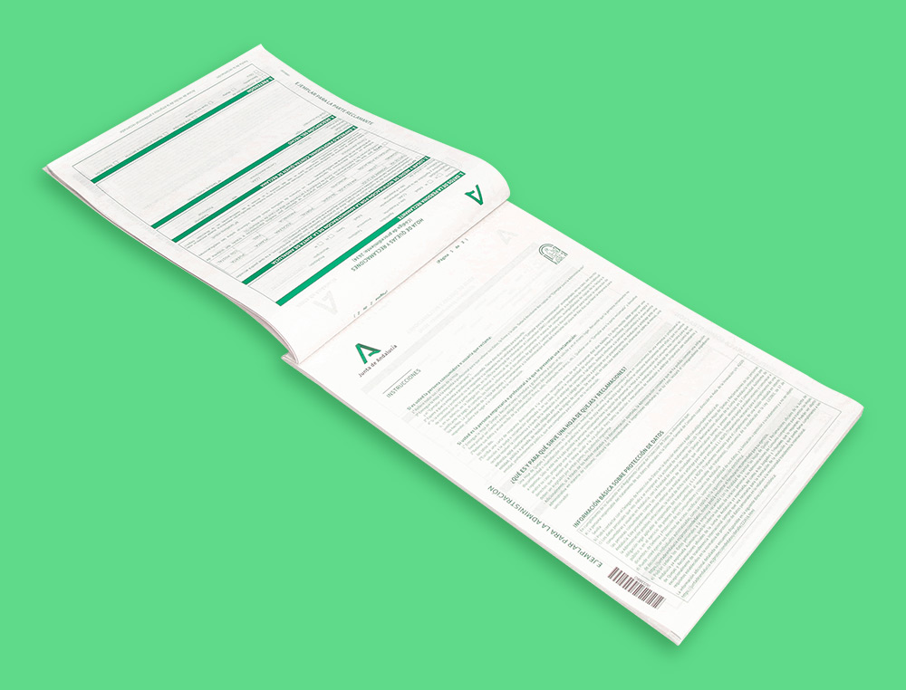 LIBRO LIDERPAPEL HOJAS DE RECLAMACIONES JUNTA DE ANDALUCIA DIN A4 25 JUEGOS ORIGINAL + 2 COPIAS