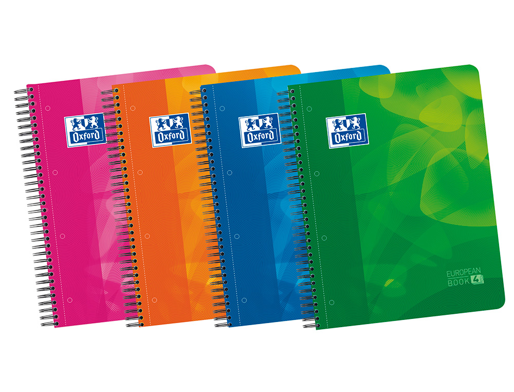 BLOC ESPIRAL OXFORD TAPA POLIPROPILENO MICROPERFORADO DIN A4 120 HOJAS 90 GR HORIZONTAL