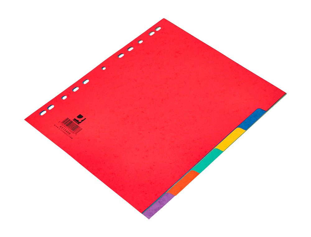SEPARADOR Q-CONNECT CARTULINA BRILLO JUEGO DE 6 SEPARADORES DIN A4+ MULTITALADRO