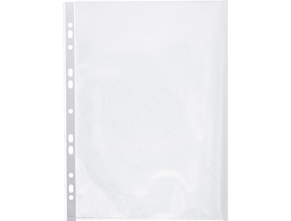 FUNDA MULTITALADRO Q-CONNECT DIN A4 80 MICRAS CRISTAL BOLSA DE 25 UNIDADES CON APERTURA SUPERIOR Y LATERAL IZQUIERDA