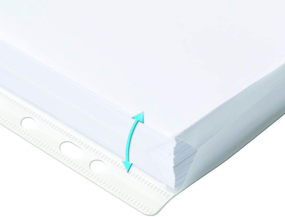 FUNDA MULTITALADRO Q-CONNECT CON FUELLE DIN A4 PVC 180 MC BOLSA DE 5 UNIDADES