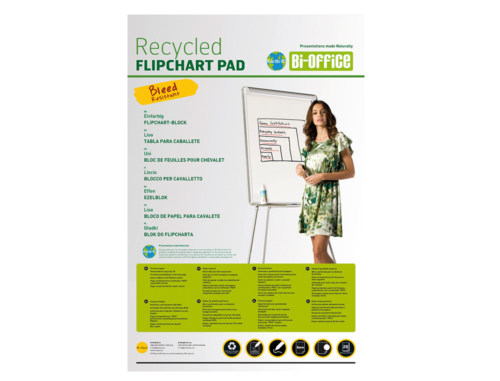 BLOC CONGRESO BI-OFFICE PAPEL RECICLADO 650X980 MM 20 HOJAS 55G/M2