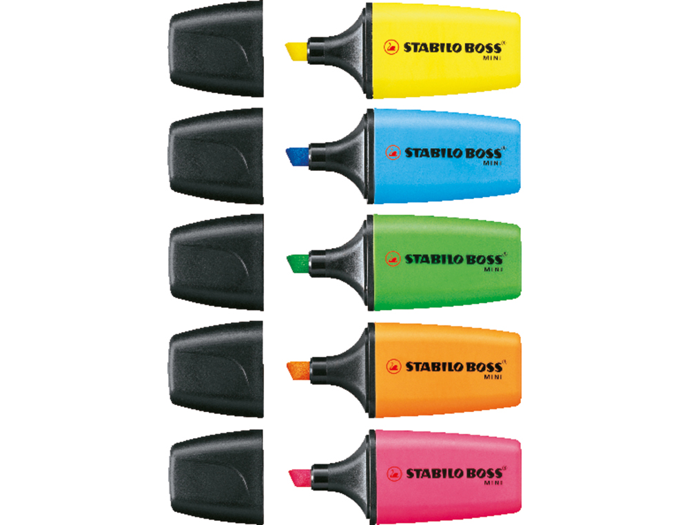 ROTULADOR STABILO BOSS MINI FLUORESCENTE EXPOSITOR BOMBONERA DE 50 UNIDADES COLORES SURTIDOS