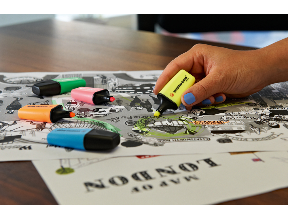 ROTULADOR STABILO BOSS MINI FLUORESCENTE EXPOSITOR BOMBONERA DE 50 UNIDADES COLORES SURTIDOS