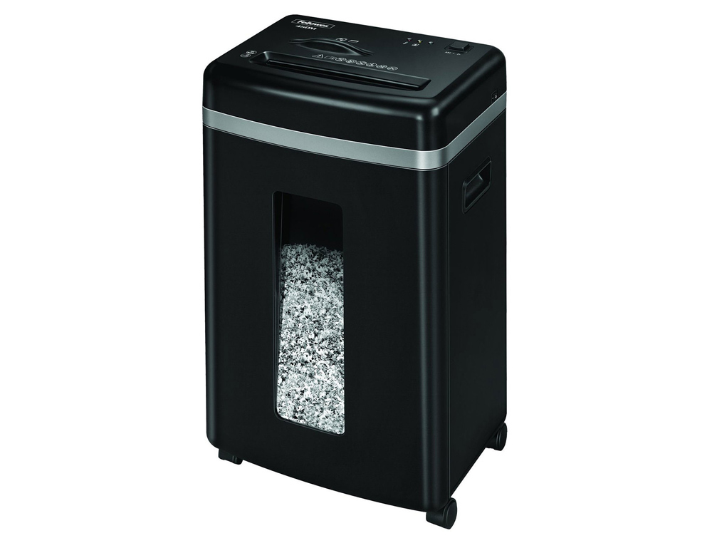 DESTRUCTORA DE DOCUMENTOS FELLOWES 450M CAPACIDAD DE CORTE 9 HOJAS DESTRUYE GRAPAS CLIPS TARJETAS Y CD 22 LITROS