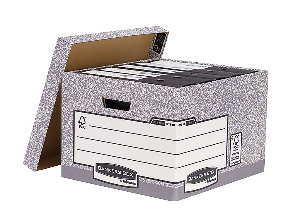 CAJON FELLOWES CARTON RECICLADO PARA ALMACENAMIENTO DE ARCHIVO CAPACIDAD 4 CAJAS DE ARCHIVO TAMAÑO FOLIO
