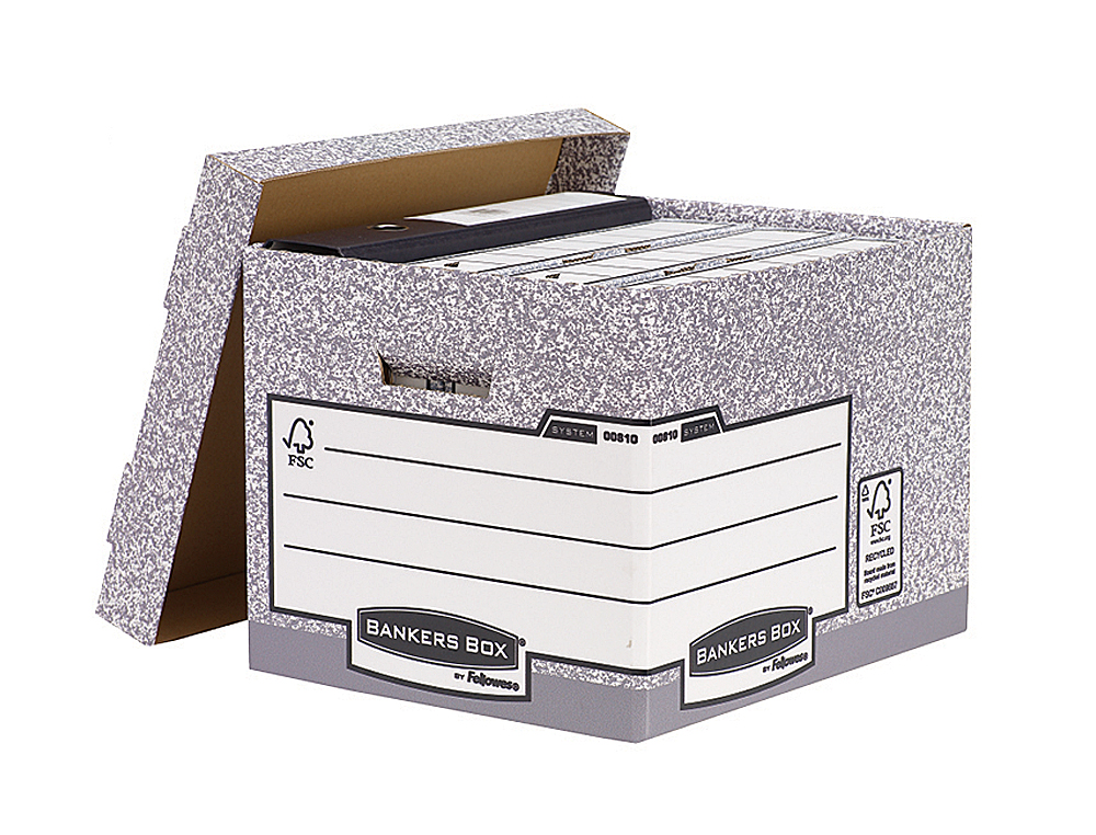 CAJON FELLOWES CARTON RECICLADO PARA ALMACENAMIENTO DE ARCHIVO CAPACIDAD 4 CAJAS DE ARCHIVO TAMAÑO DIN A4