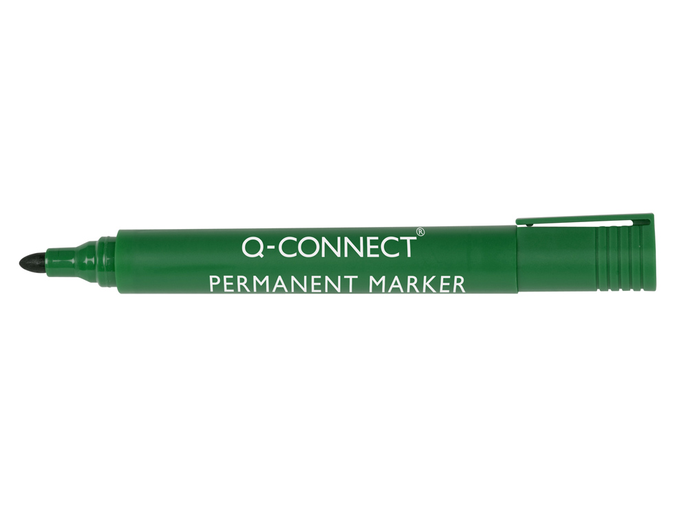 ROTULADOR Q-CONNECT MARCADOR PERMANENTE VERDE PUNTA REDONDA 3 MM