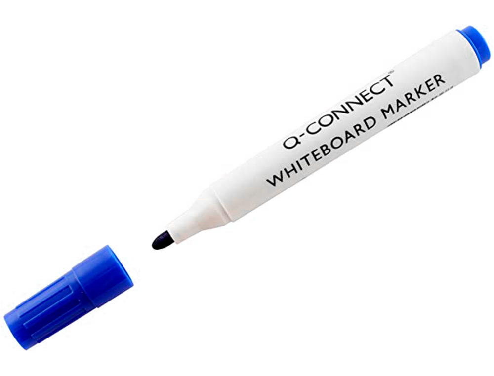 ROTULADOR Q-CONNECT PIZARRA BLANCA COLOR AZUL PUNTA REDONDA 3 MM