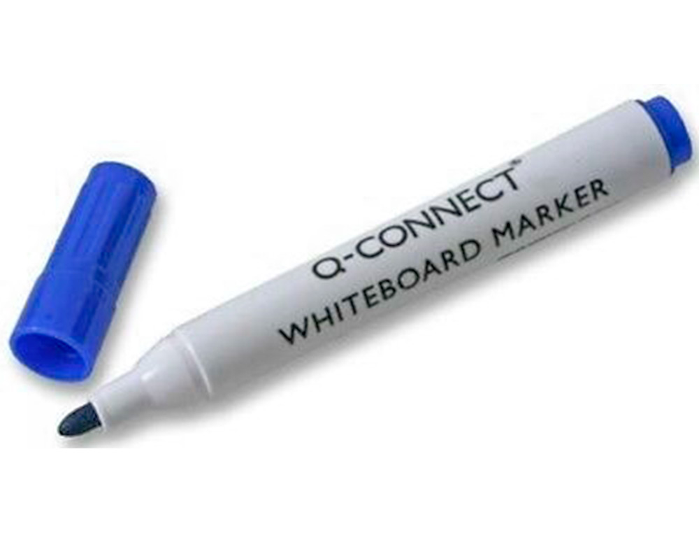 ROTULADOR Q-CONNECT PIZARRA BLANCA COLOR AZUL PUNTA REDONDA 3 MM