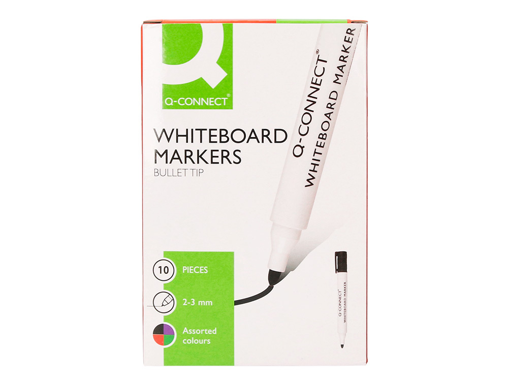 ROTULADOR Q-CONNECT PIZARRA BLANCA COLORES SURTIDOS PUNTA REDONDA 3 MM