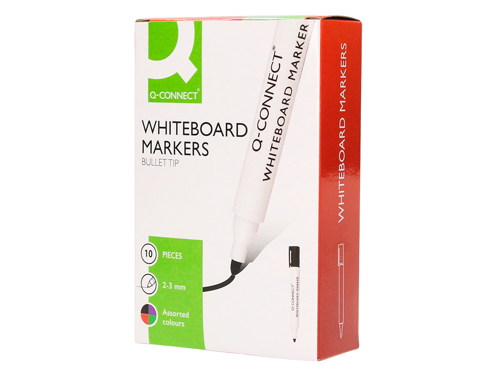 ROTULADOR Q-CONNECT PIZARRA BLANCA COLORES SURTIDOS PUNTA REDONDA 3 MM