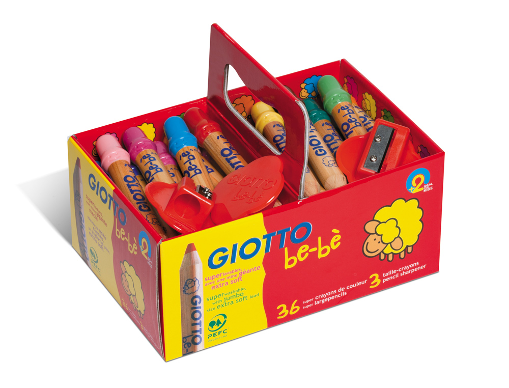 LAPICES DE COLORES GIOTTO BEBE SUPER SCHOOLPACK DE 36 UNIDADES + 3 SACAPUNTAS