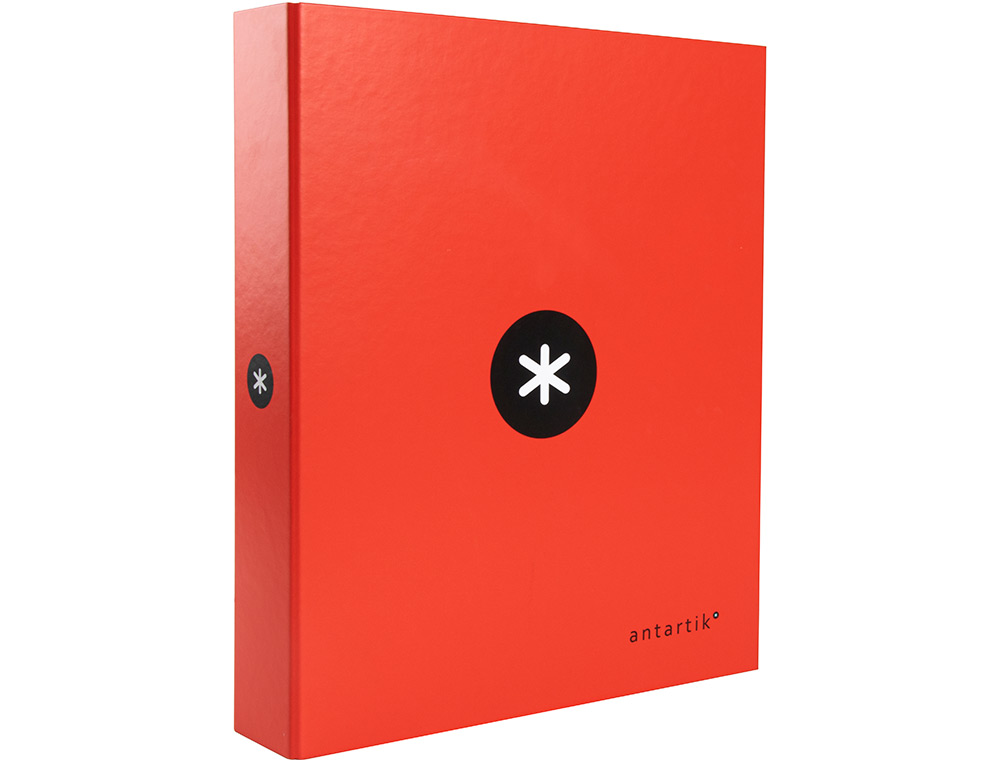 CARPETA 4 ANILLAS 40 MM MIXTAS ANTARTIK A4 FORRADA COLOR ROJO