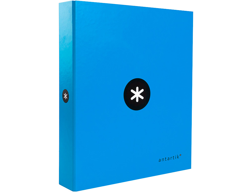 CARPETA 4 ANILLAS 40 MM MIXTAS ANTARTIK A4 FORRADA COLOR AZUL