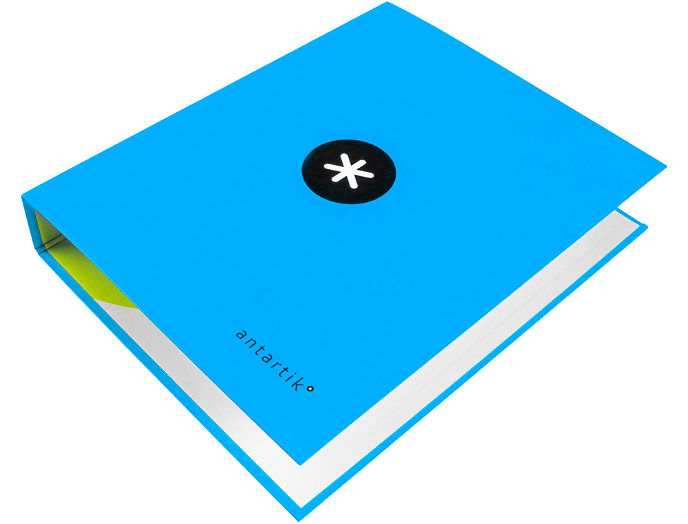 CARPETA 4 ANILLAS 40 MM MIXTAS ANTARTIK A4 FORRADA COLOR AZUL