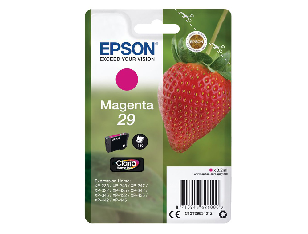 INK-JET EPSON HOME 29 T2983 XP435/330/335/332/430/235/432 MAGENTA 175 PAG