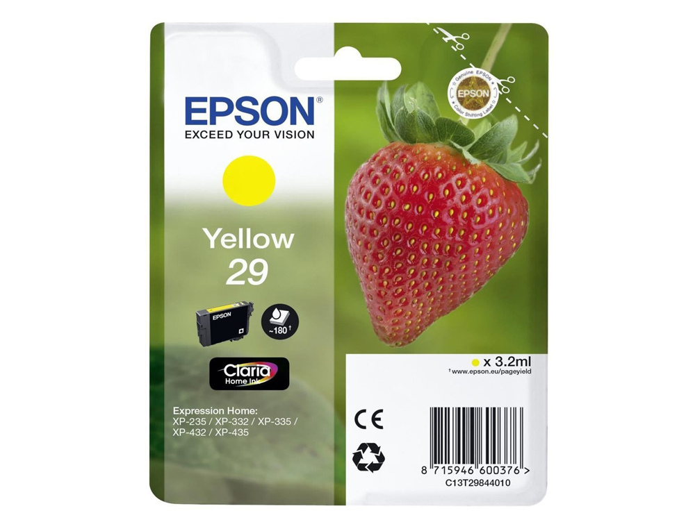 INK-JET EPSON HOME 29 T2984 XP435/330/335/332/430/235/432 AMARILLO 175 PAG