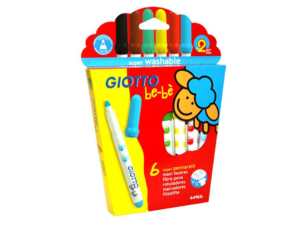 ROTULADOR GIOTTO SUPER BEBE CAJA DE 6 UNIDADES COLORES SURTIDOS