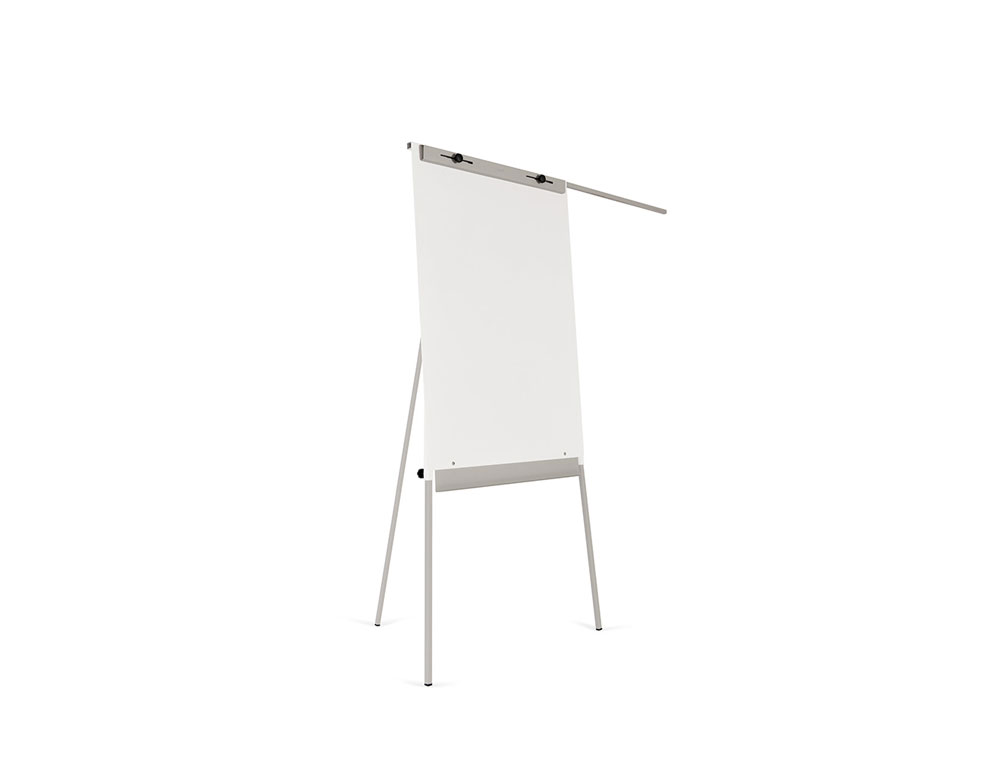 PIZARRA BLANCA ROCADA CON TRIPODE PARA CONFERENCIAS MAGNETICA LACADA BRAZO EXTENSIBLE 68X104 CM ALTURA