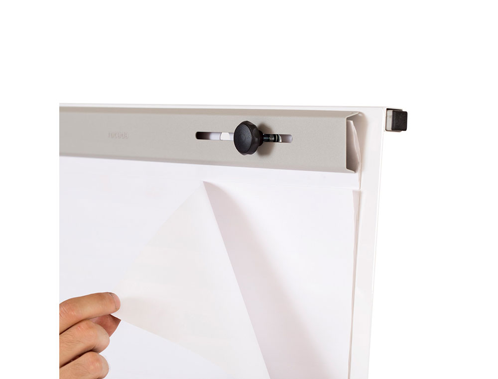 PIZARRA BLANCA ROCADA CON TRIPODE PARA CONFERENCIAS MAGNETICA LACADA BRAZO EXTENSIBLE 68X104 CM ALTURA