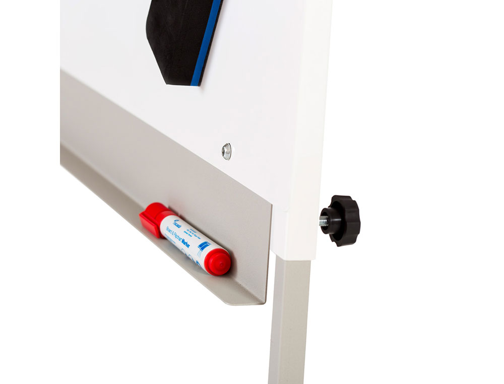 PIZARRA BLANCA ROCADA CON TRIPODE PARA CONFERENCIAS MAGNETICA LACADA BRAZO EXTENSIBLE 68X104 CM ALTURA