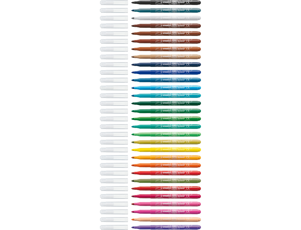 ROTULADOR STABILO POWER CAJA DE 12 UNIDADES COLORES SURTIDOS