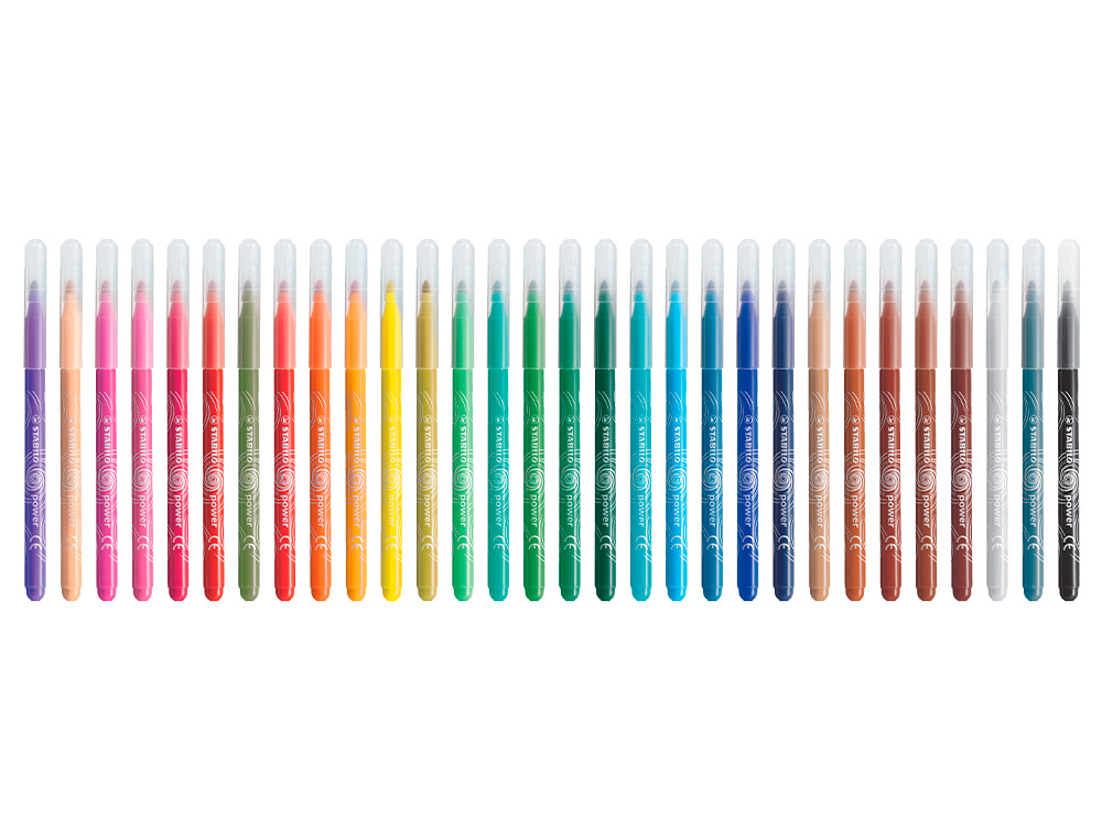 ROTULADOR ESCOLAR STABILO POWE R CAJA DE 18 UNIDADES COLORES SURTIDOS