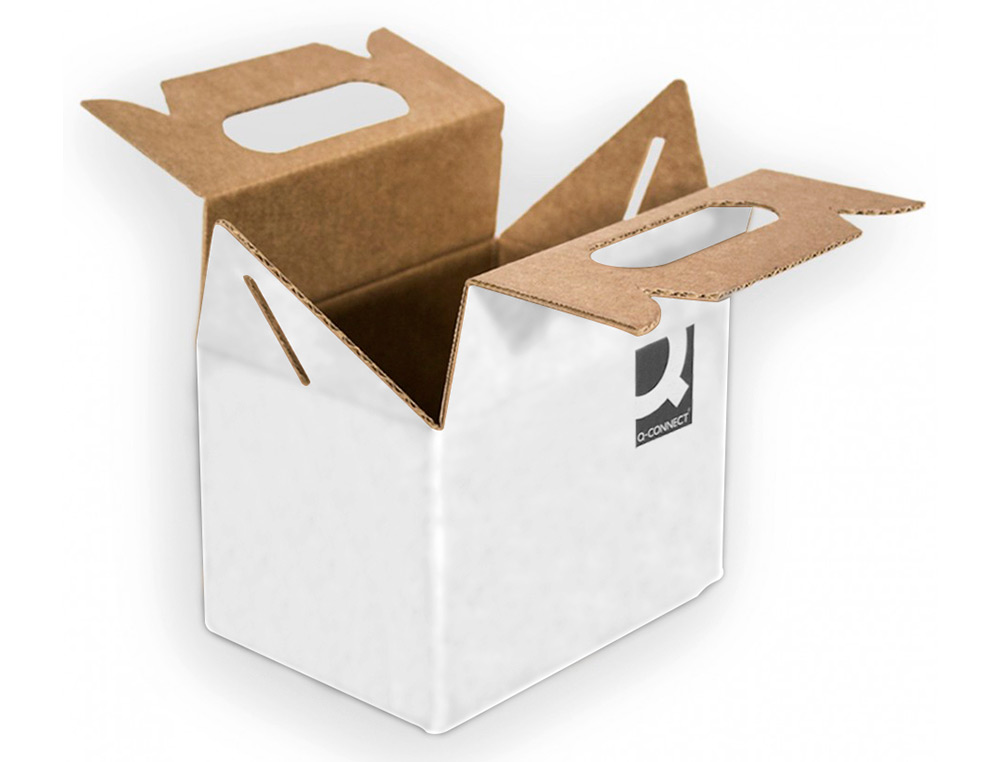 CAJA MALETIN CON ASA Q-CONNECT CARTON PARA ENVIO Y TRANSPORTE 355X120X258 MM