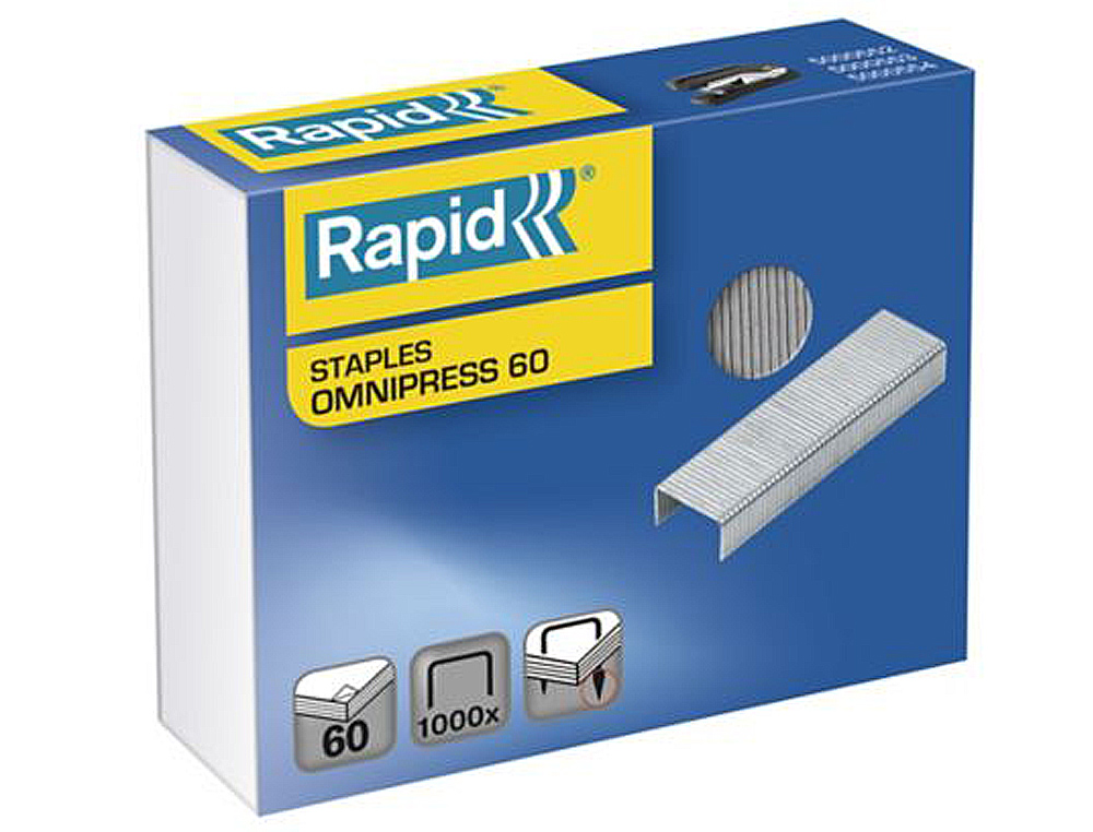 GRAPAS RAPID OMNIPRESS 60 GALVANIZADAS CAJA DE 1000 UNIDADES