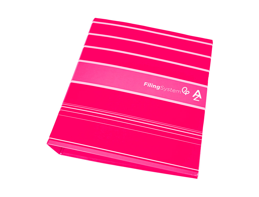 ARCHIVADOR DE PALANCA LIDERPAP EL A4 FILING SYSTEM FORRADO SIN RADO LOMO 80MM ROSA CON CAJA Y COMPRESOR METALICO