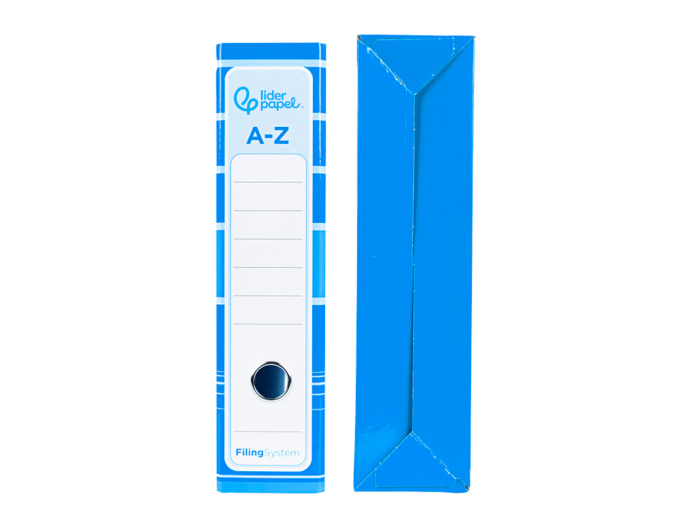 ARCHIVADOR DE PALANCA LIDERPAP EL A4 FILING SYSTEM FORRADO SIN RADO LOMO 80MM CELESTE CON CAJA Y COMPRESOR METALICO