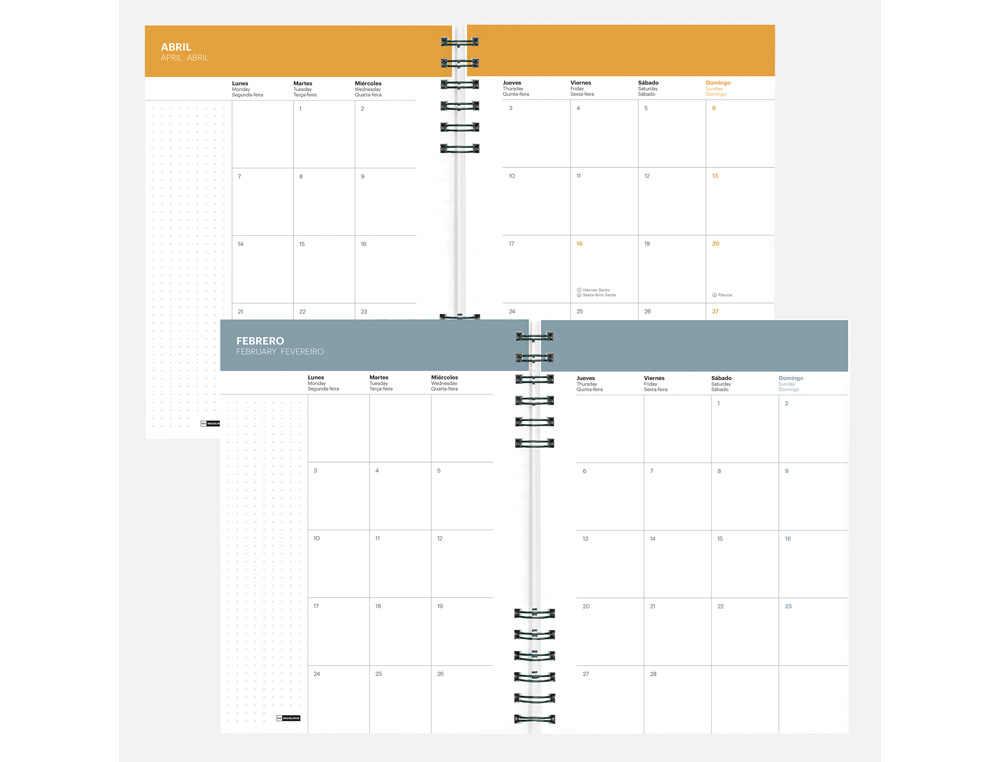 AGENDA ESPIRAL WIRE-O MIQUELRIUS 2026 PLUS BASIC SEMANA VISTA 155X213 MM COLOR AZUL