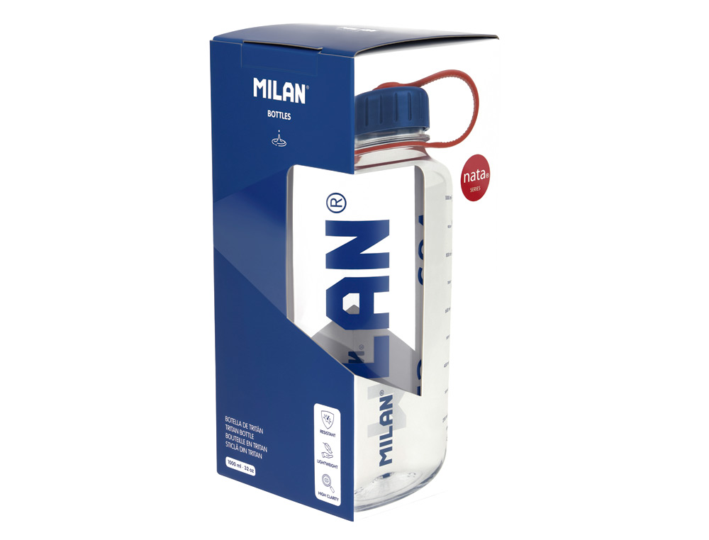 BOTELLA PORTALIQUIDOS MILAN TRITAN SERIE NATA 624 TRANSPARENTE 1 LITRO