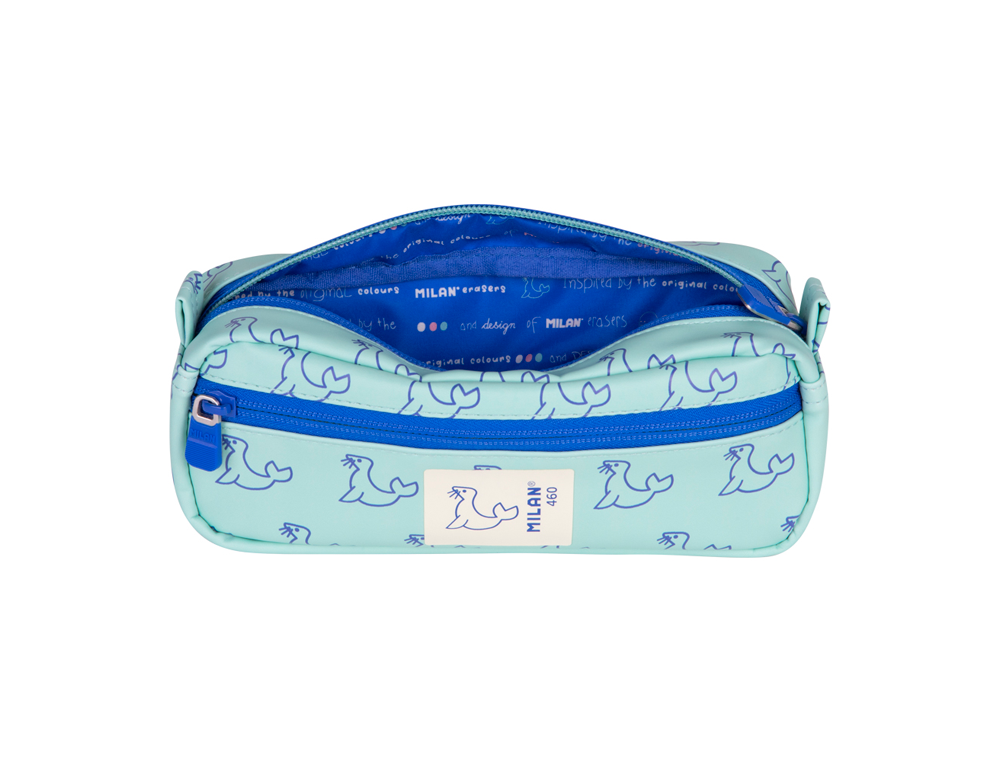 ESTUCHE PORTATODO MILAN RECTANGULAR 2 CREMALLERAS COLECCION 460 SINCE 1918 COLOR VERDE 210X60X85 CM