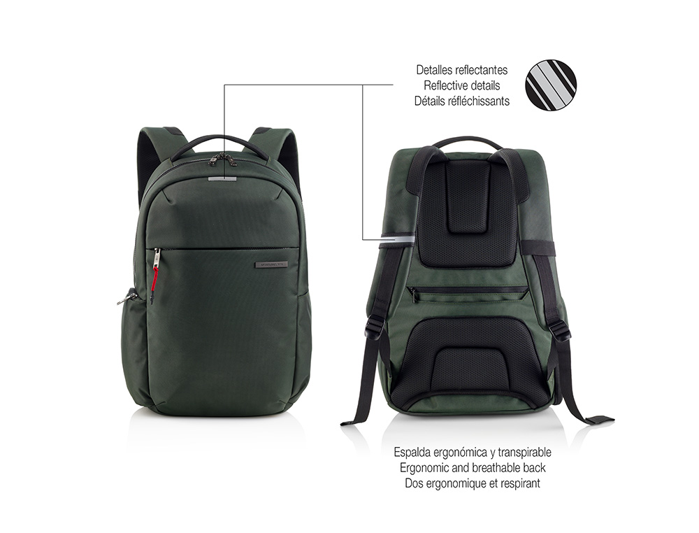 MOCHILA MIQUELRIUS BAG TO WORK ADAPTABLE A CARRO COLOR VERDE 460X380 MM