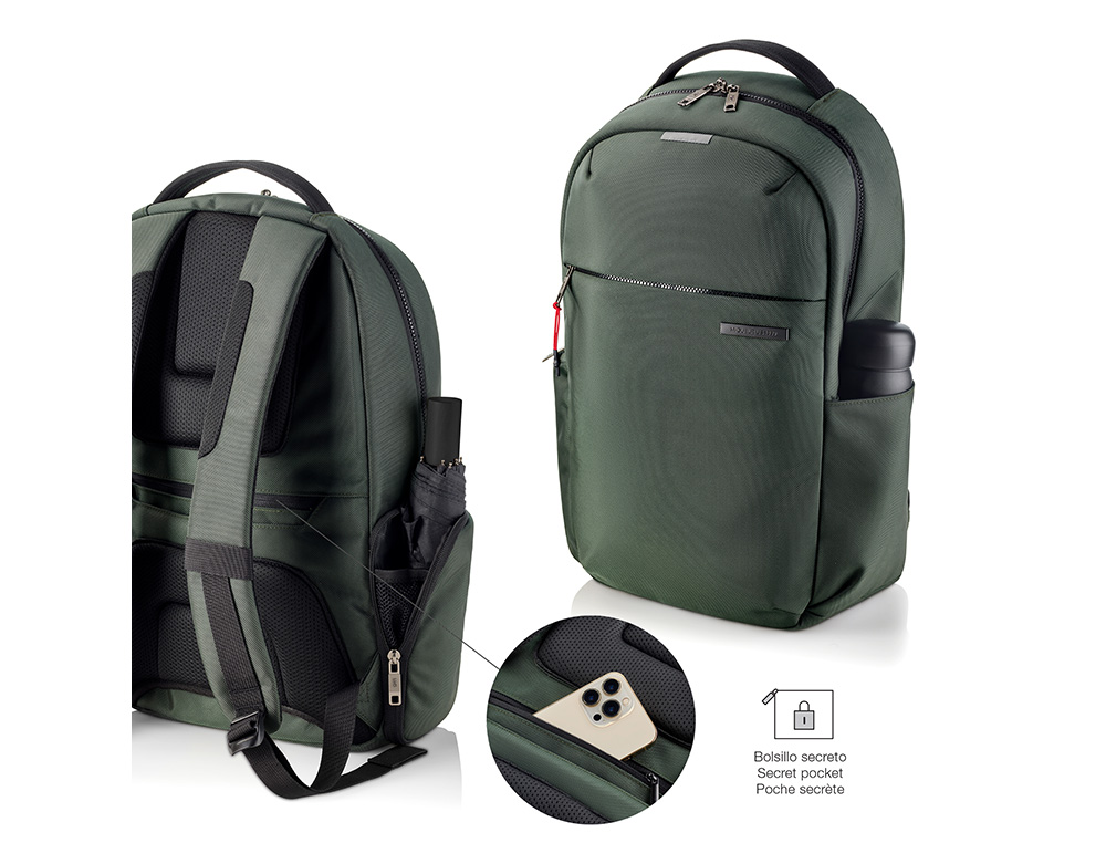 MOCHILA MIQUELRIUS BAG TO WORK ADAPTABLE A CARRO COLOR VERDE 460X380 MM