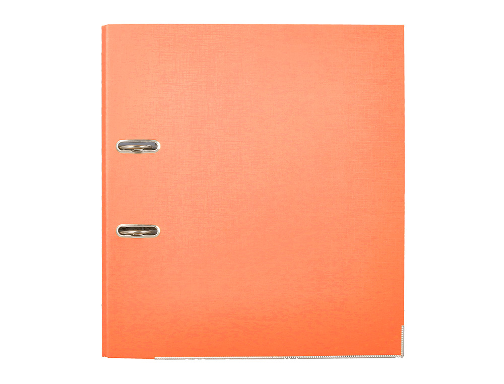 ARCHIVADOR DE PALANCA CARLIN FOLIO FORRADO POLIPROPILENO CON RADO LOMO ANCHO 75 MM NARANJA