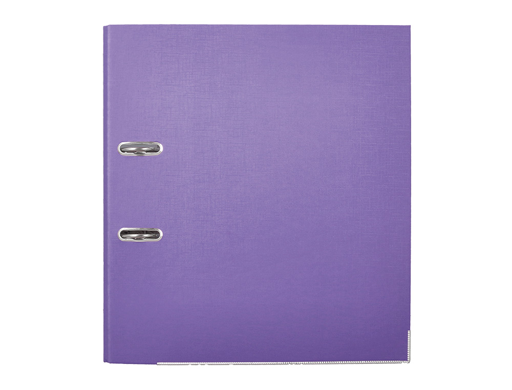 ARCHIVADOR DE PALANCA CARLIN DIN A4 FORRADO POLIPROPILENO CON RADO LOMO ANCHO 75 MM MORADO
