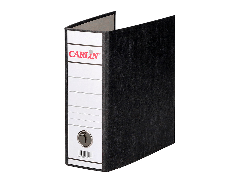 ARCHIVADOR DE PALANCA CARLIN CUARTO CARTON JASPEADO SIN RADO LOMO 65 MM
