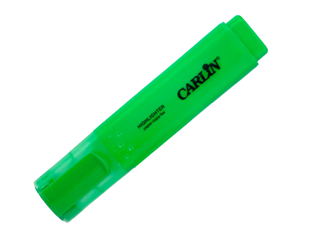 ROTULADOR CARLIN FLUORESCENTE VERDE PUNTA BISELADA
