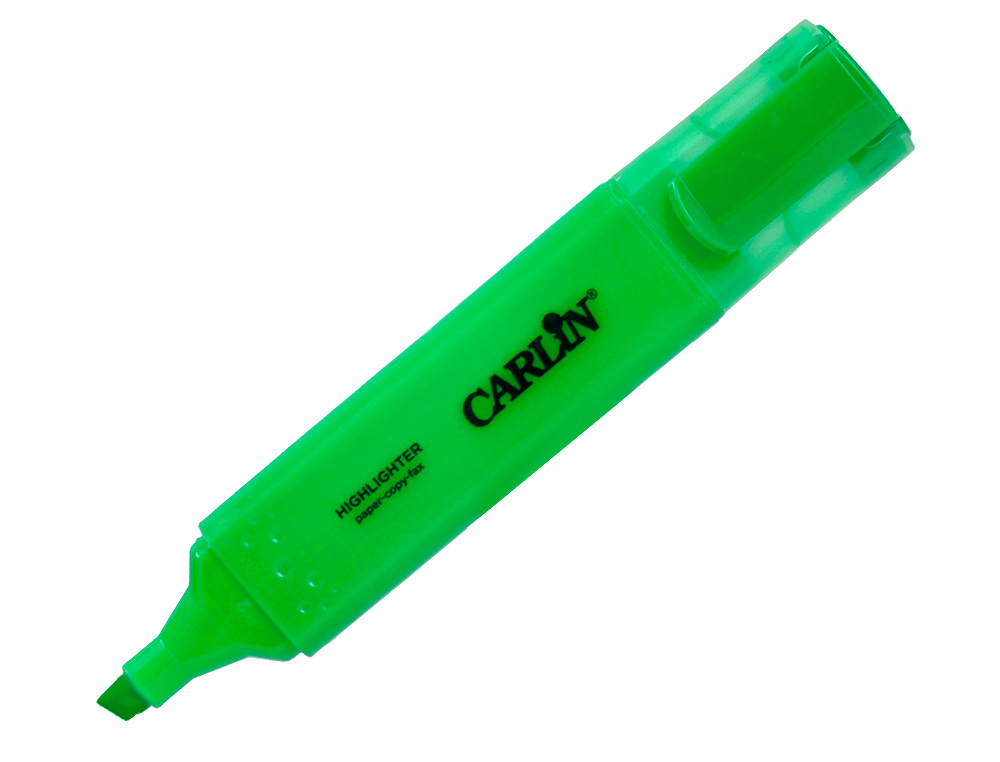 ROTULADOR CARLIN FLUORESCENTE VERDE PUNTA BISELADA