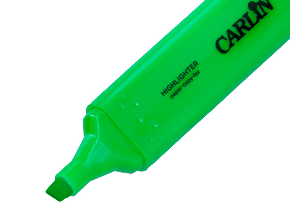 ROTULADOR CARLIN FLUORESCENTE VERDE PUNTA BISELADA
