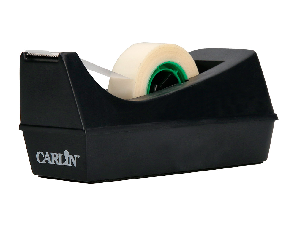 PORTARROLLO SOBREMESA CARLIN PLASTICO PARA CINTA DE 33 MT COLOR NEGRO