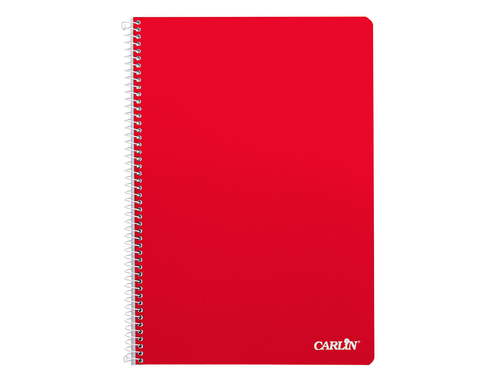 CUADERNO ESPIRAL CARLIN A4 TAPA DURA 80H 90GR CUADRO 4MM CON MARGEN COLORES SURTIDOS